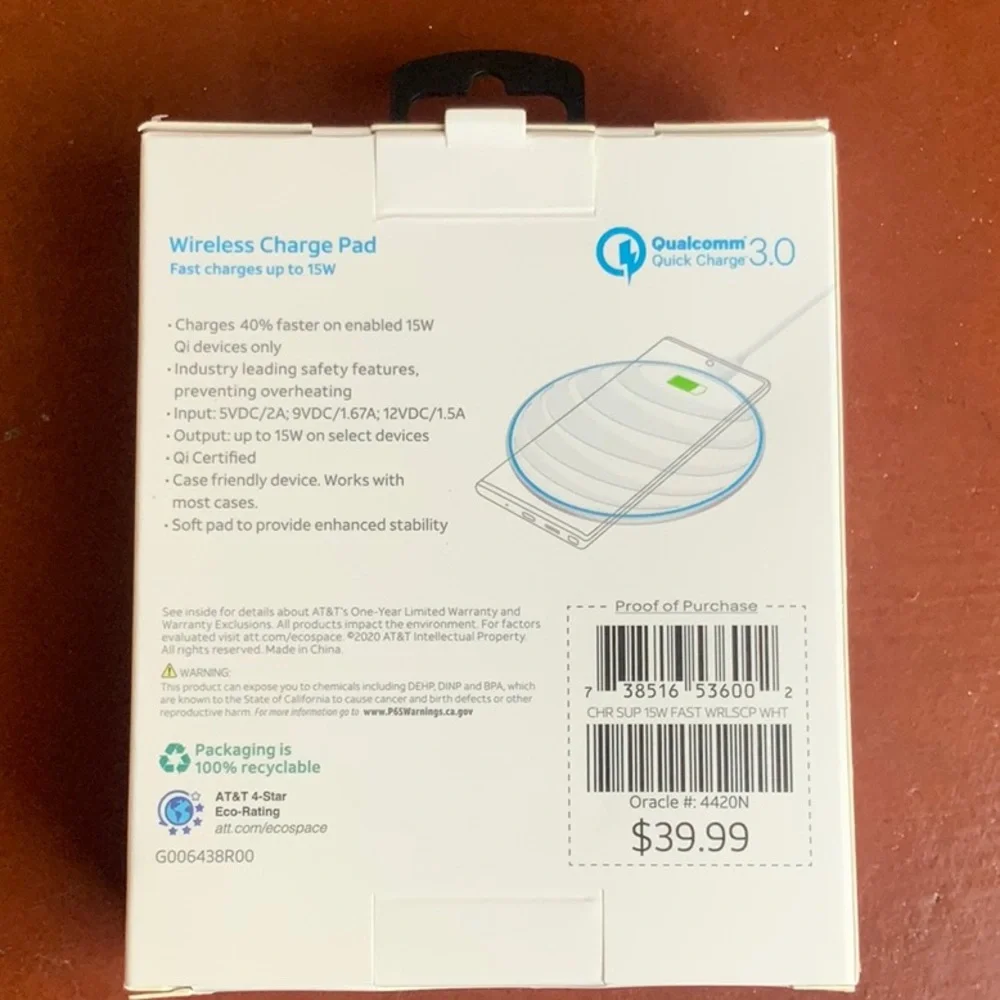at&t | Cell Phones & Accessories | Att Wireless Fast Charge Pad | Poshmark